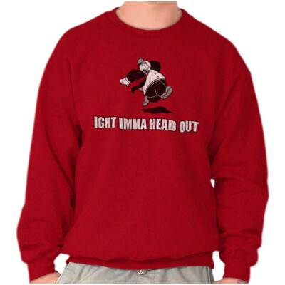 Funny Lazy Slacker Popeye Wimpy Cartoon Joke Womens or Mens Crewneck Sweatshirt