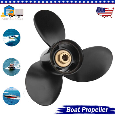 10.38x13 Aluminum Propeller for Mercury 48-19640A40 9.9-25HP 10Spline Tooth Prop