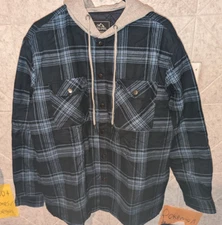 TacVasen Men's Hooded Thick Flannel Shirt Jacket Quilted Lined Long Sleeve New