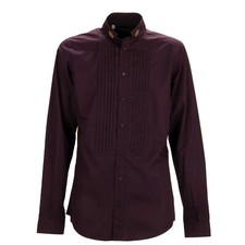 DOLCE & GABBANA Camicia Barocca Con Perle E Corona D'Oro Bordeaux 41 M L