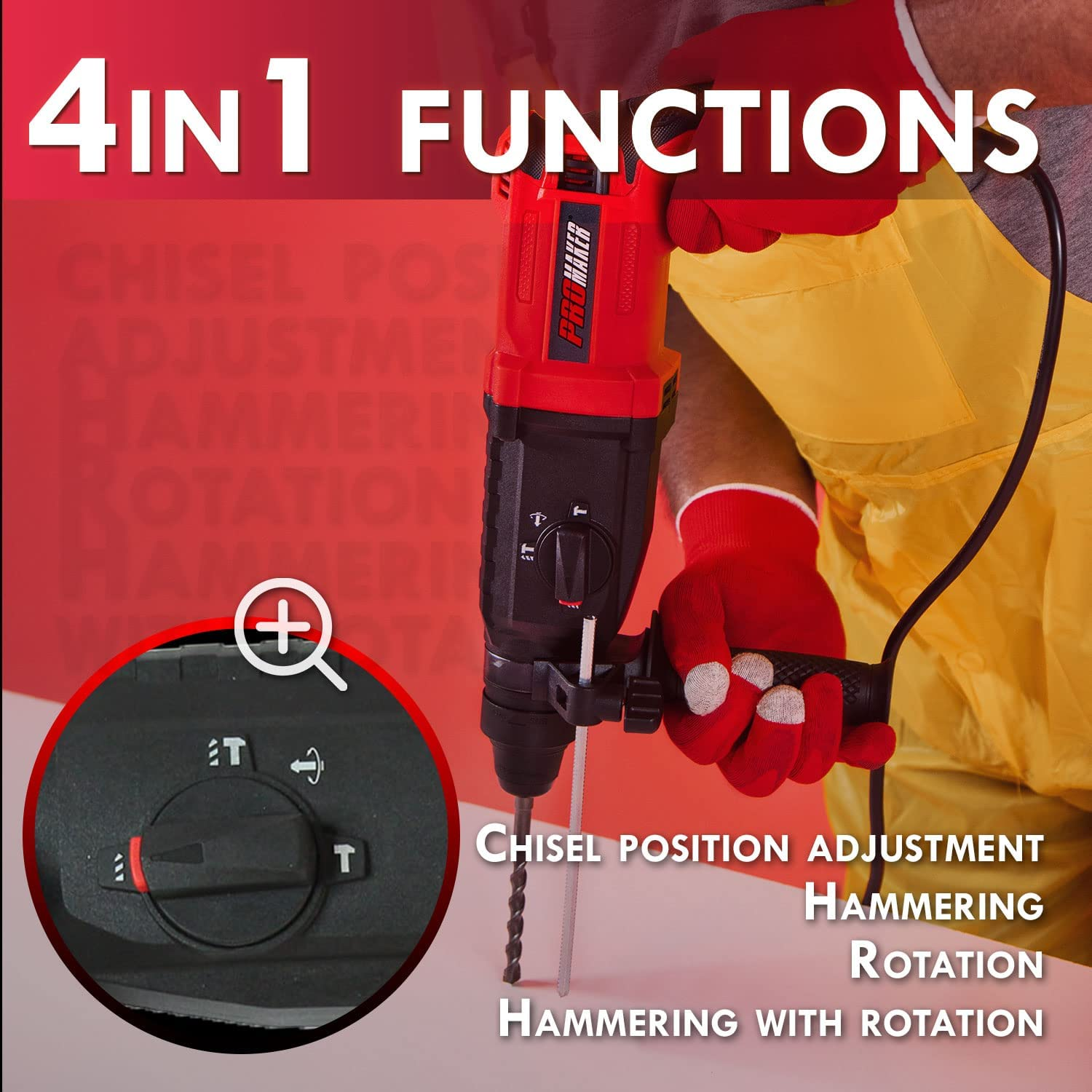SDSPLUS Rotary Hammer Drill 850W, Sds Rotary Hammer Drill 4In1 Functions, 7.5 eBay