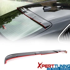Fits 18-25 Toyota Camry V2 Style Rear Roof Spoiler Gloss Black & Red lip ABS