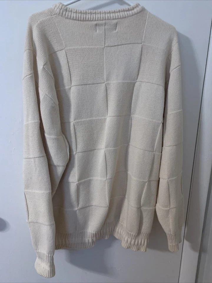 Suéter De Colección Colores Por Alexander Julian Para Hombre Crema Crudo 2X XXL Excelente Foto 3 de 4