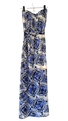 AQUA Strapless Blouson Medallion PrintChiffon Maxi Dress Size S | eBay AQUA Strapless Blouson Medallion PrintChiffon Maxi Dress Size S | eBay