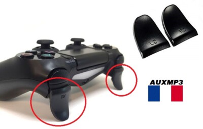 Lot De 2 Boutons Triggers L2 R2 Pour Manette PS4 - Pièces De Rechange Génériques, Noires, Neuves