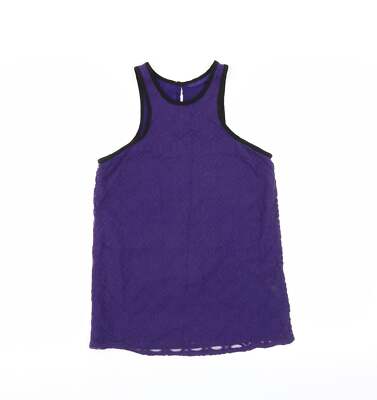 NEXT Damenbluse lila Baumwollmischung Größe 8   Spitzendetail