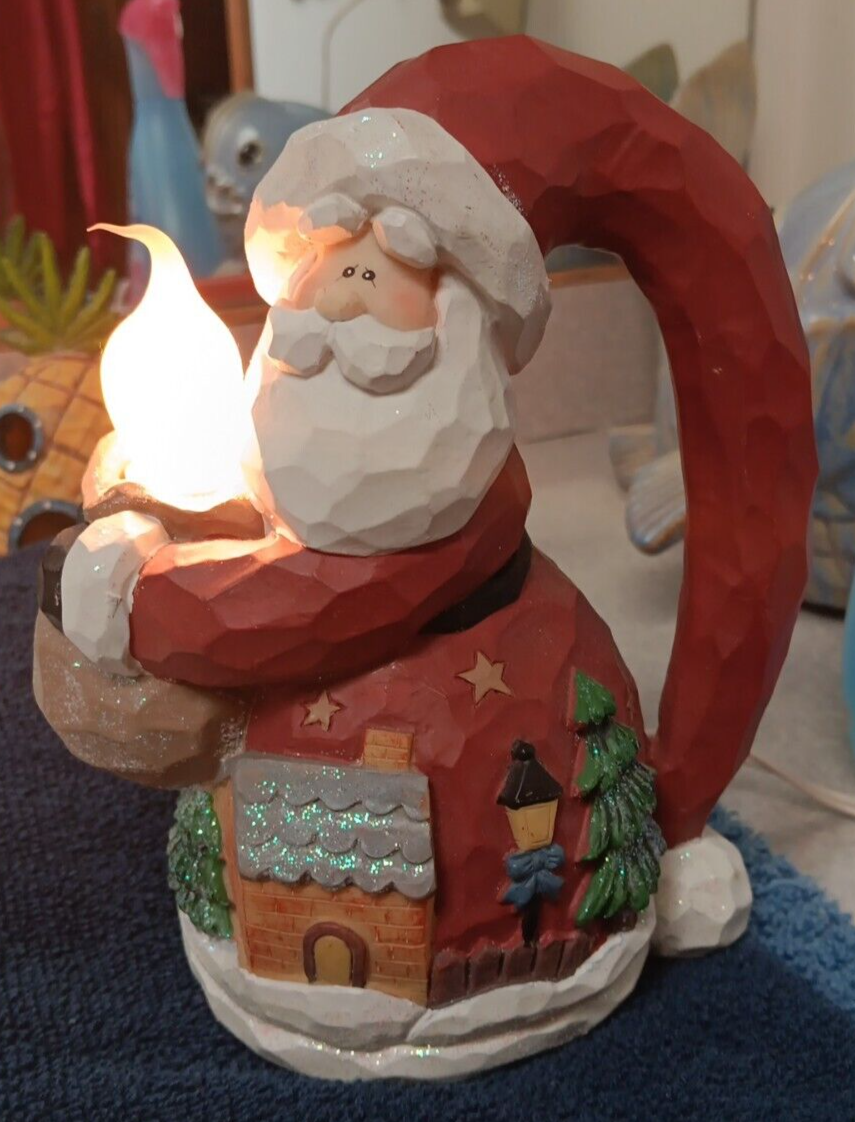 Santa Claus Lighted Figurine Night Light CMI Henton Christmas