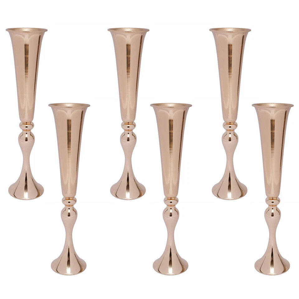 6pcs vase flower vase metal vintage amphorae wedding decorative vase silver 56.5cm - Image 3 of 4