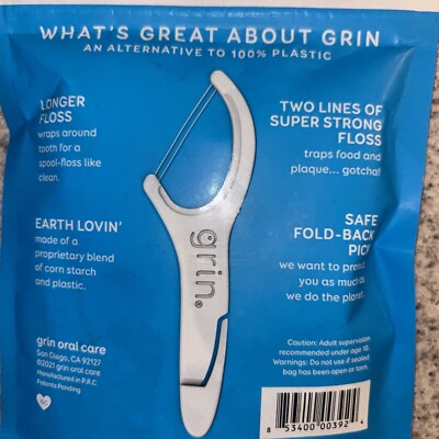 Grin oral Flosspyx - Double Floss Picks Twice the Clean 75 Ct
