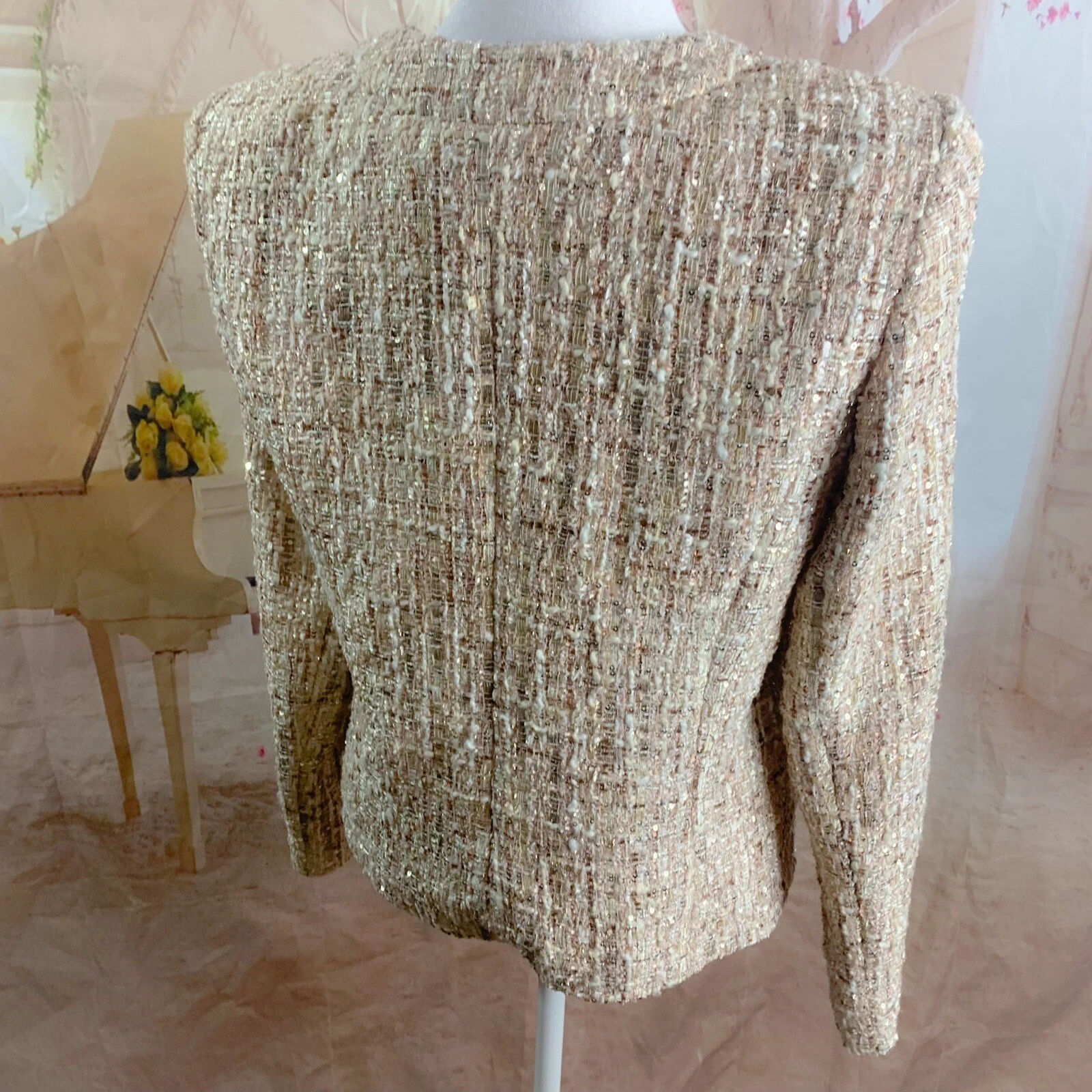 CHANEL Blazer doppiopetto L'AGENCE in tweed taglia 4