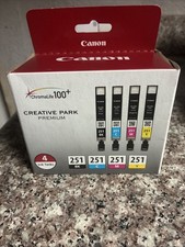Genuine Canon 251 4-Pack Ink Cartridges Black Cyan Magenta Yellow NEW SEALED BOX