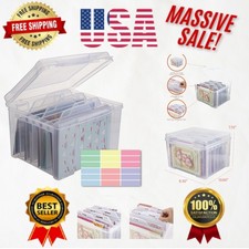 Elegant Greeting Card Storage Box with 6 Removable Dividers - Waterproof St...