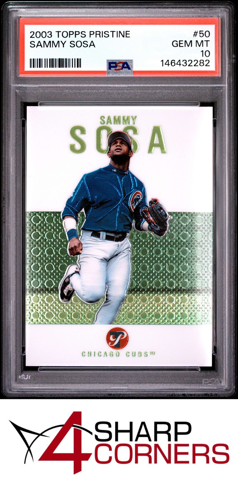 2003 TOPPS PRISTINE #50 SAMMY SOSA CUBS POP 3 PSA 10