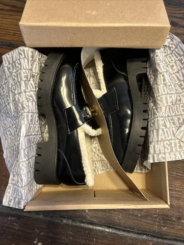 Steve Madden Lando F Leather Faux Shearling Loafer  Women's 7