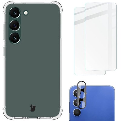 Handyhülle für Galaxy S23+ Bizon Case Objecitve Gehärtetes Glas Transparent