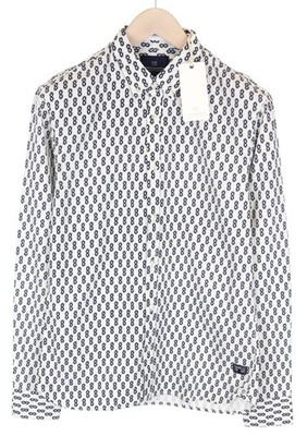 SCOTCH & SODA Ams Couture Herren Hemd M off-white Baumwolle gemustert langarm *