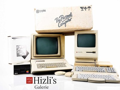 Apple Macintosh Plus 1MB & Apple IIe mit original Verpackung & alle Disketten -