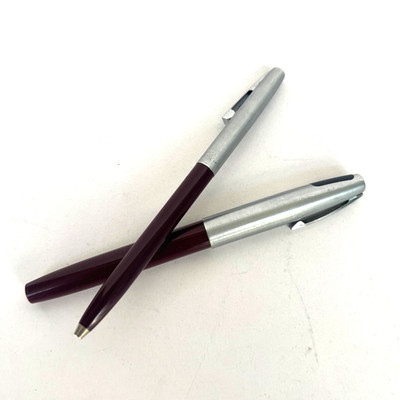 Vintage Sheaffer Imperial 440 Fountain Pen & Ballpoint Set Burgundy W/ Converter