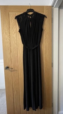 Marks and Spencers M&S Black Keyhole Lace Jumpsuit Catsuit Size 12 Party Evening