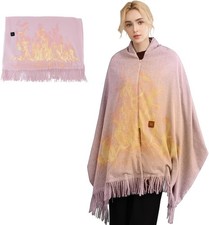 Portable Heated Shawl Wraps Heated Blanket 3 Temperature Settings,USB Charging