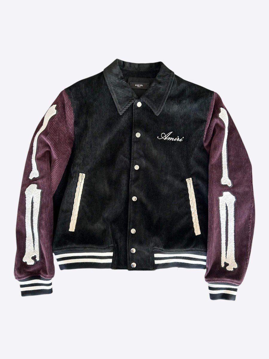 ジャケット Amiri Black & Burgundy Corduroy Bones Varisty Jacket | eBay
