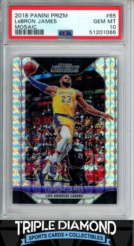 2018 Panini Prizm #65 LeBron James Mosaic Prizm Silver PSA 10 Gem MT H193