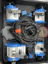 Arri 4 light kit 3 150w  1 300w Plus Pelican Case , Barn Doors And Filters 