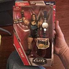 WWE Elite Rhyno Series 50 Wrestling Figure ECW First Time in Line Rhino