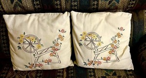 Hand Embroidered Pillow Set - Price Reduced!