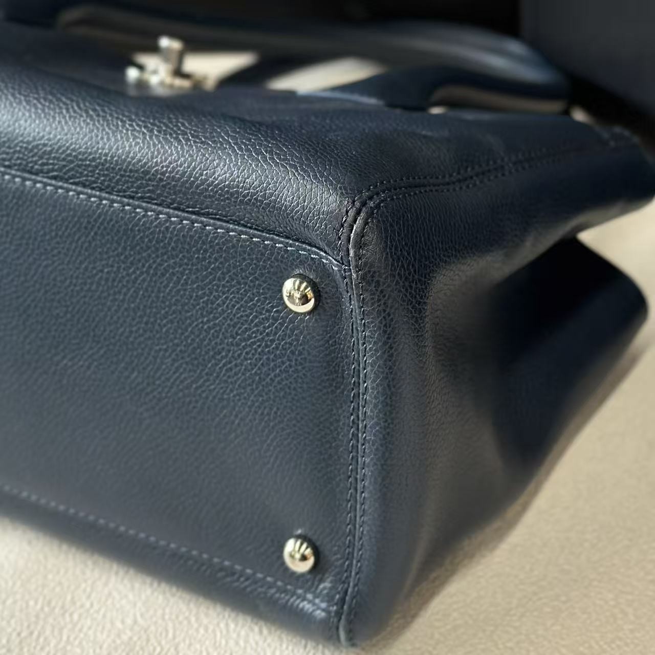 Chanel Cerf Executive Tote Blue Caviar Leather CC Logo Shoulder Bag(30. ...