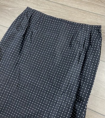 Escada Women s 100% Silk Dotted Pattern Skirt Black Size 44 US 14