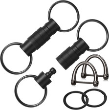 2 Pieces Quick Release Swivel Keychain Detachable Pull Apart Key Holder with 4 K