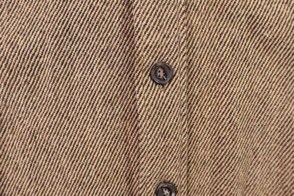 VTG WOOLRICH USA Men’s Large 46 Tweed Wool Cruiser Striped Shirt Jacket - Image 2 of 4