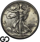 1936-D Walking Liberty Half Dollar, Choice AU+ Tougher Date