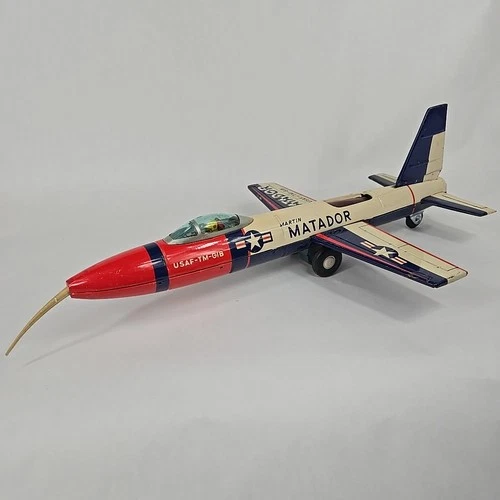 US AIR FORCE MARTIN MATADOR MISSILE FRICTION TIN TOY BANDAI 1960 WORKS