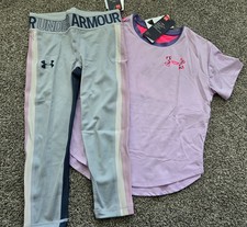 Under Armour logo top cropped leggings NWT girls' S YSM