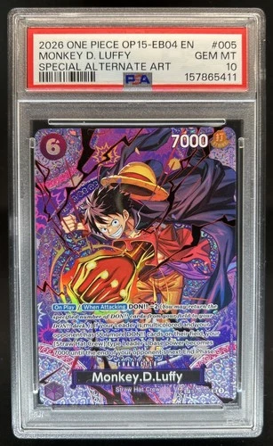 2026 One Piece Adventure on Kami's Island Monkey.D.Luffy Alt Art ST26-005 PSA 10