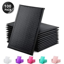 100 Pcs Black Bubble Wrap Mailing Envelopes