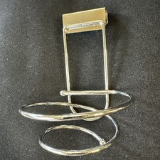 VTG Silver Bathroom Wall Mounted Spiral Hair Dryer Holder Folds 7.5 X 5 Inch