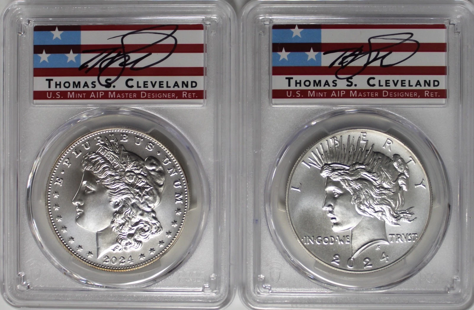 Katanonoko￼PCGS鑑定 20C MS61 AU58 2枚セット 2024 $1 Morgan & Peace Dollar 2 Coin Set PCGS MS70 Advanced