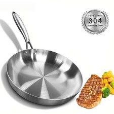 Image of Stainless Steel Frying Pan Tri-Ply 22cm 24cm 26cm 28cm 30cm – Gas & Induction