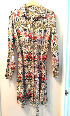 Next Belted Floral Shirt Dress William Morris Style Design UK Size 12