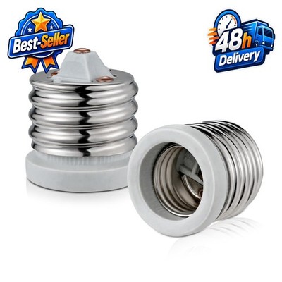 E39 to E26 Light Socket Adapter - Mogul to Standard Reducer - UL Listed