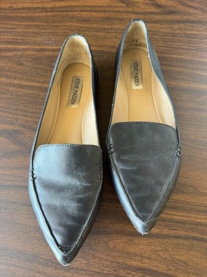 womens sz 10 steve madden black pointed flats 