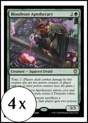 MTG - 4 x Bloodroot Apothecary - Bloomburrow Commander - Playset 4x x4