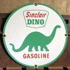 VINTAGE SINCLAIR GASOLINE DINO PORCELAIN GAS OIL PUMP PLATE ADVERTISING SIGN
