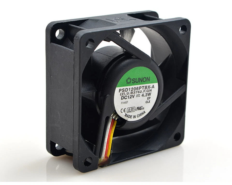 SUNON Cooling Fan KDE6025 6CM PSD1206PTBX-A 12V 4.3W 60x60x25mm 2.4"x2.4"x1" - Image 2 of 3