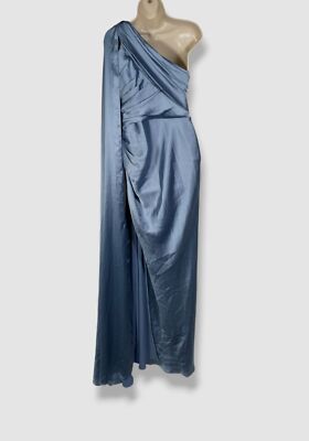 $4330 Zuhair Murad Women Blue Draped One-Shoulder Thigh-Slit Satin Dress Size 10 | eBay $4330 Zuhair Murad Women Blue Draped One-Shoulder Thigh-Slit Satin Dress Size 10 | eBay