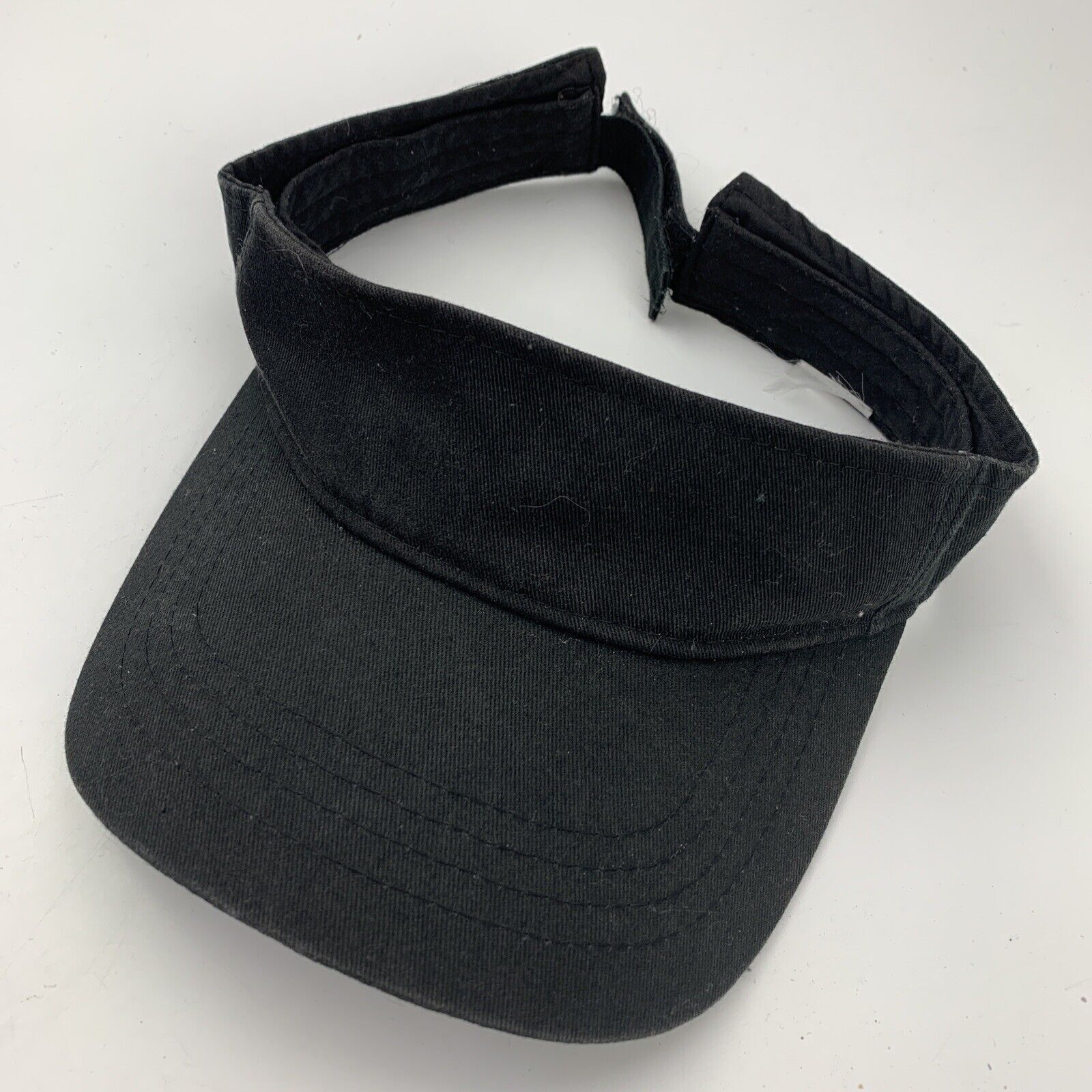 Blank Black Visor Cap Hat Adjustable - image 1