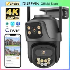 External Wifi PTZ Camera Dual Lens 4K 8MP HD Outdoor IP Camera 4MP Auto Tracking